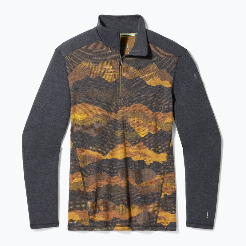 Pánske termoaktívne tričko Smartwool Merino 250 Baselayer 1/4 Zip boxed s dlhým rukávom charcoal mtn scape 3