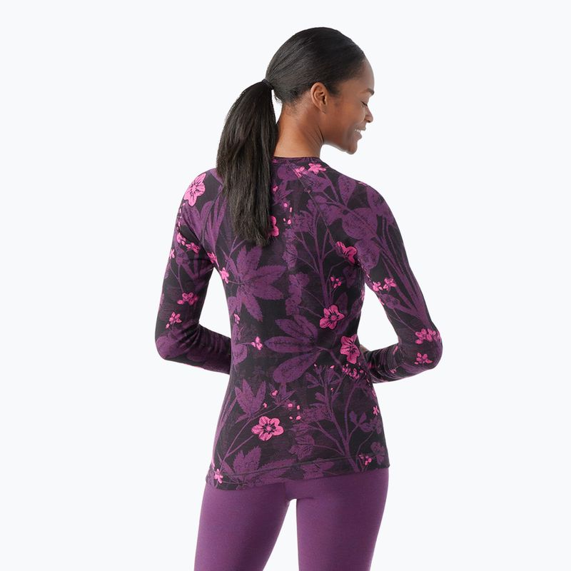 Dámska termoaktívna mikina Smartwool Merino 250 Baselayer Crew Boxed purple iris floral 2