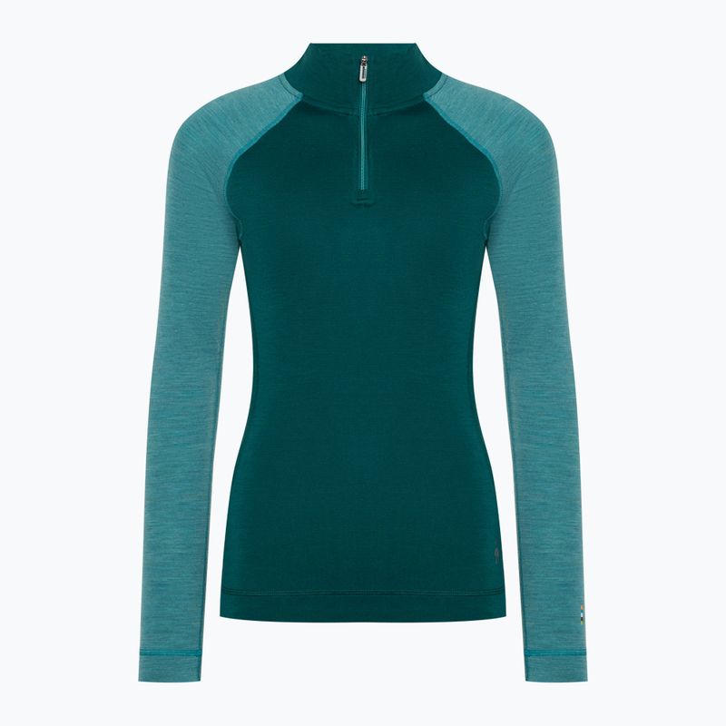 Dámske termoaktívne tričko Smartwool Classic Thermal Merino 1/4 Zip Boxed smaragdový termoprádlo s dlhým rukávom 3