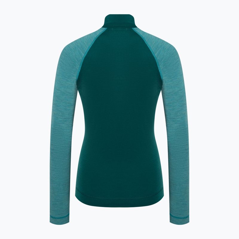 Dámske termoaktívne tričko Smartwool Classic Thermal Merino 1/4 Zip Boxed smaragdový termoprádlo s dlhým rukávom 4