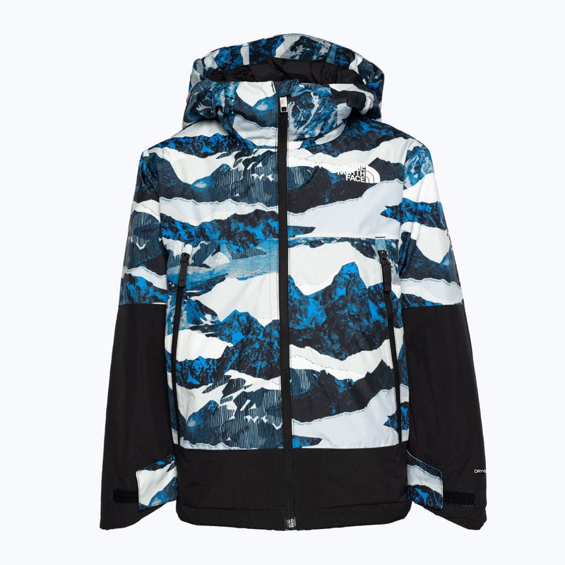 Detská lyžiarska bunda The North Face Freedom Insulated optic blue mountain traverse print