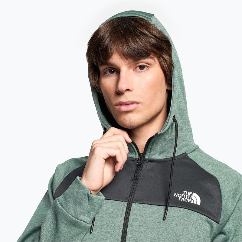 Pánska trekingová mikina The North Face Reaxion Fleece F/Z Hoodie dark sage heather/asphalt grey 3