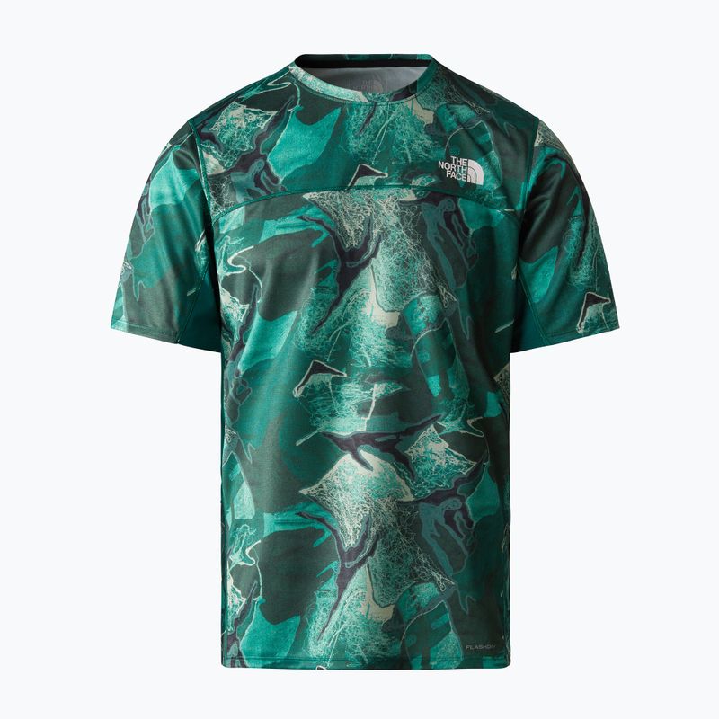 Pánske bežecké tričko The North Face Sunriser SS lichen teal camo s výšivkou