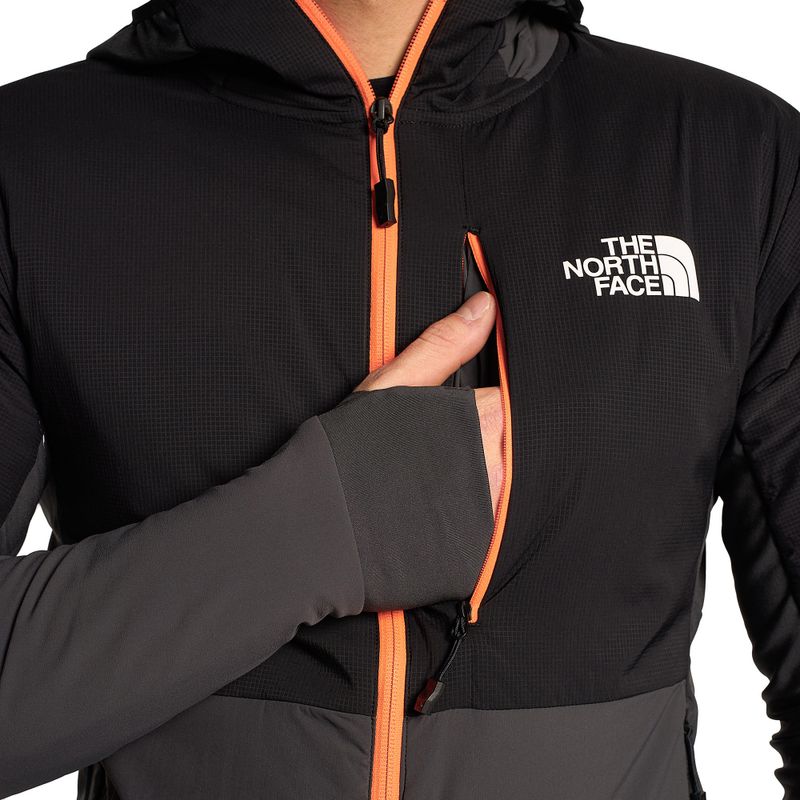 Pánska lyžiarska bunda The North Face Dawn Turn Hybrid Ventrix Hoodie asphalt grey/black/shocking orange 4