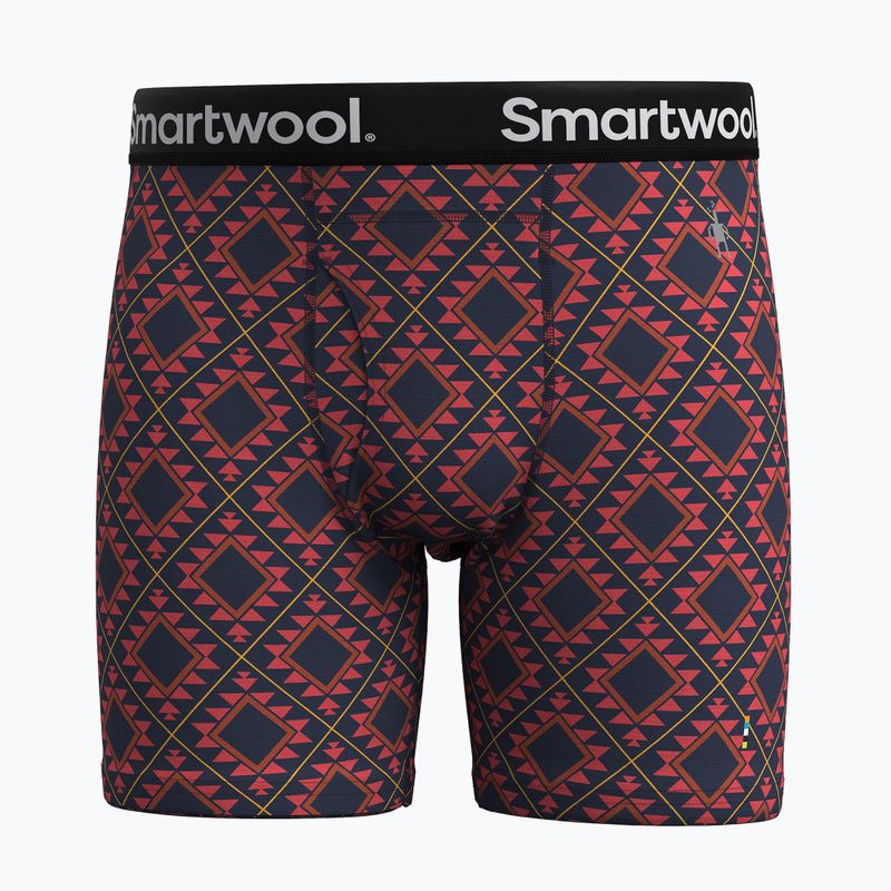 Pánske termo boxerky Smartwool Merino Print Boxer Brief scarlet red