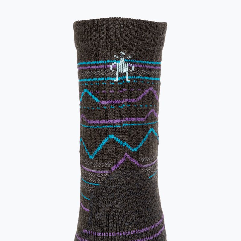 Dámske trekingové ponožky Smartwool Hike Light Cushion Mountain Range Pattern Crew gaštanové 3