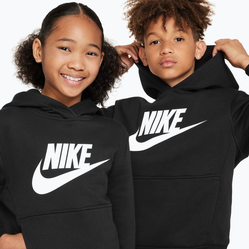 Detská mikina Nike Club Fleece Hoodie black/white 4