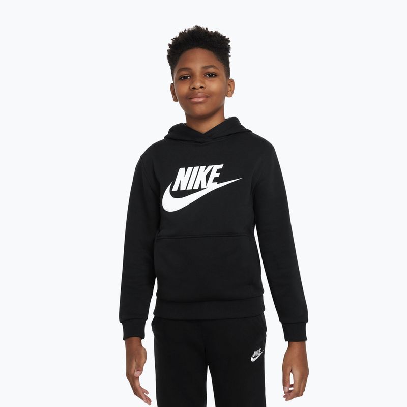 Detská mikina Nike Club Fleece Hoodie black/white 5