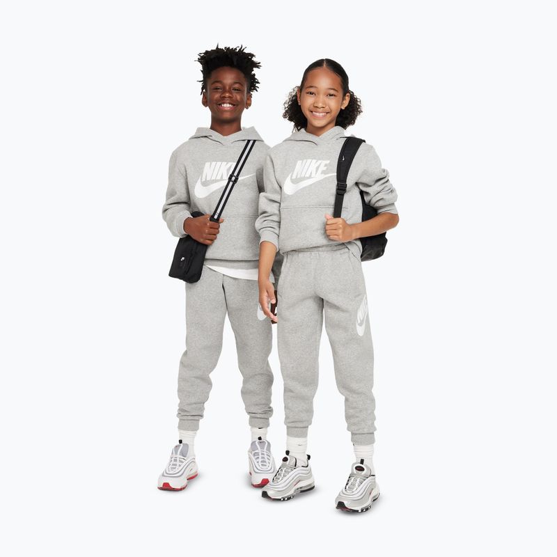 Detská mikina Nike Club Fleece Hoodie dark grey heather/white 5