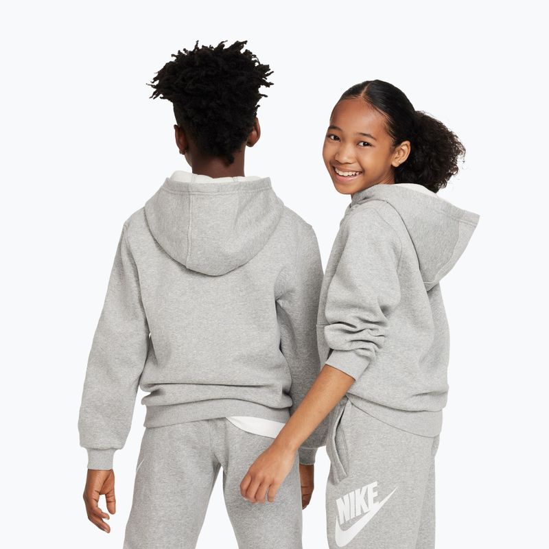 Detská mikina Nike Club Fleece Hoodie dark grey heather/white 6