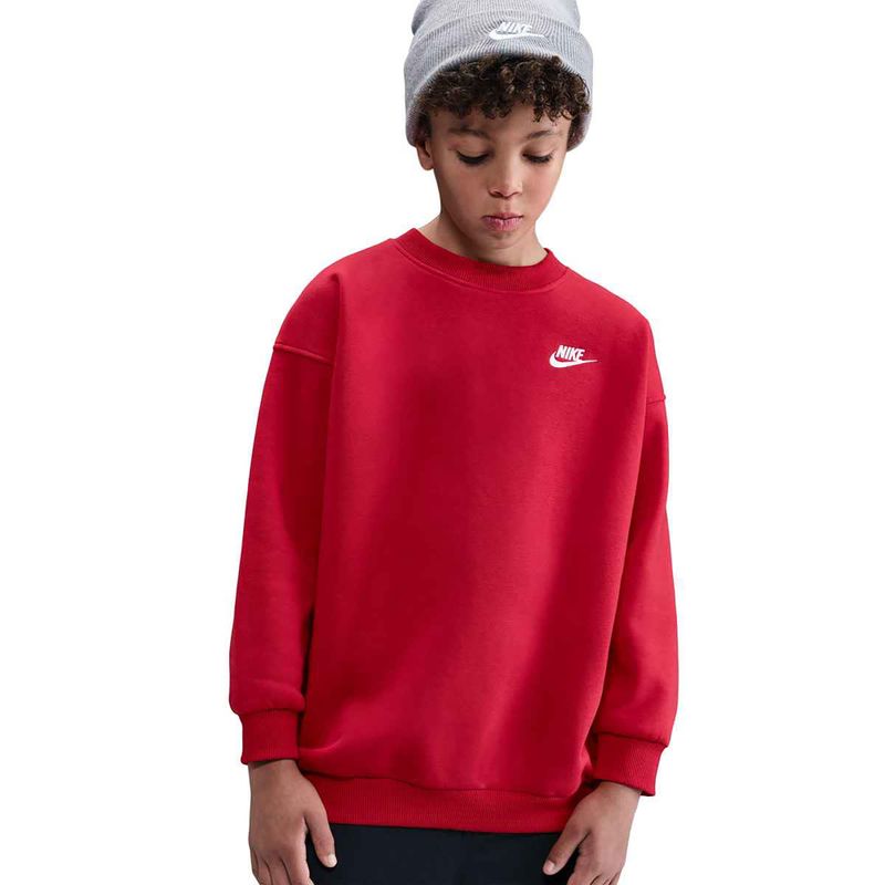 Detská mikina Nike Sportswear Club Fleece university red/white 7