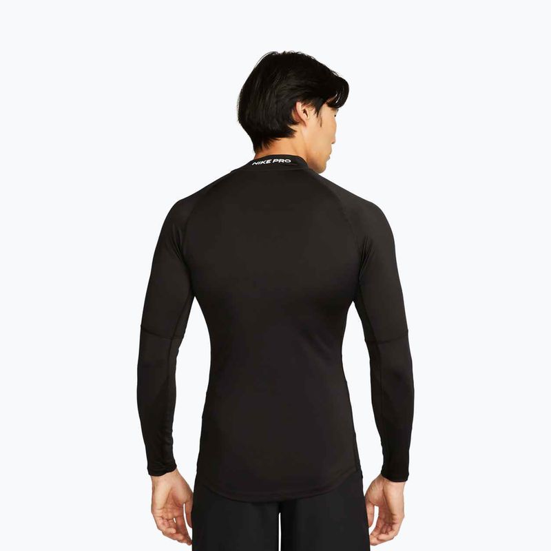 Pánske tréningové tričko longsleeve Nike Pro Dri-Fit Mock-Neck black/white 3