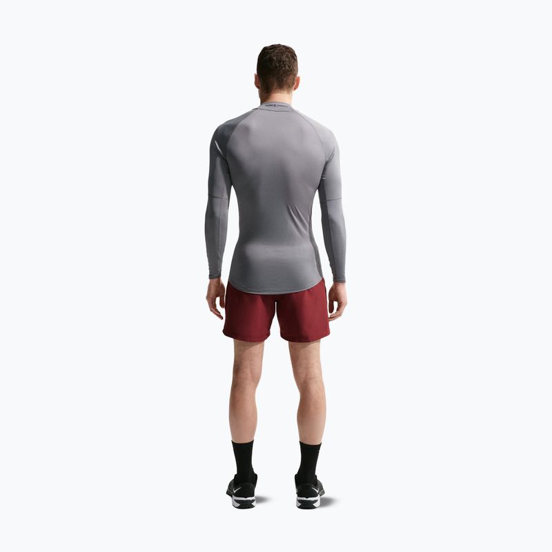 Pánske tréningové tričko longsleeve Nike Pro Dri-Fit Mock-Neck smoke grey/black 3