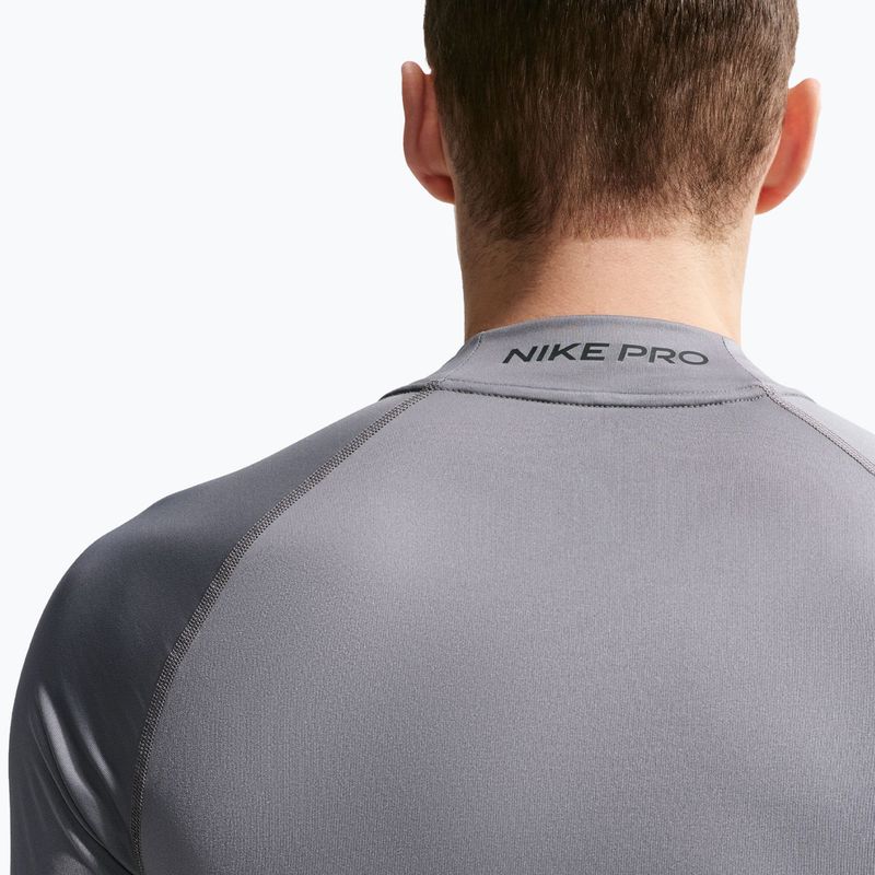 Pánske tréningové tričko longsleeve Nike Pro Dri-Fit Mock-Neck smoke grey/black 6