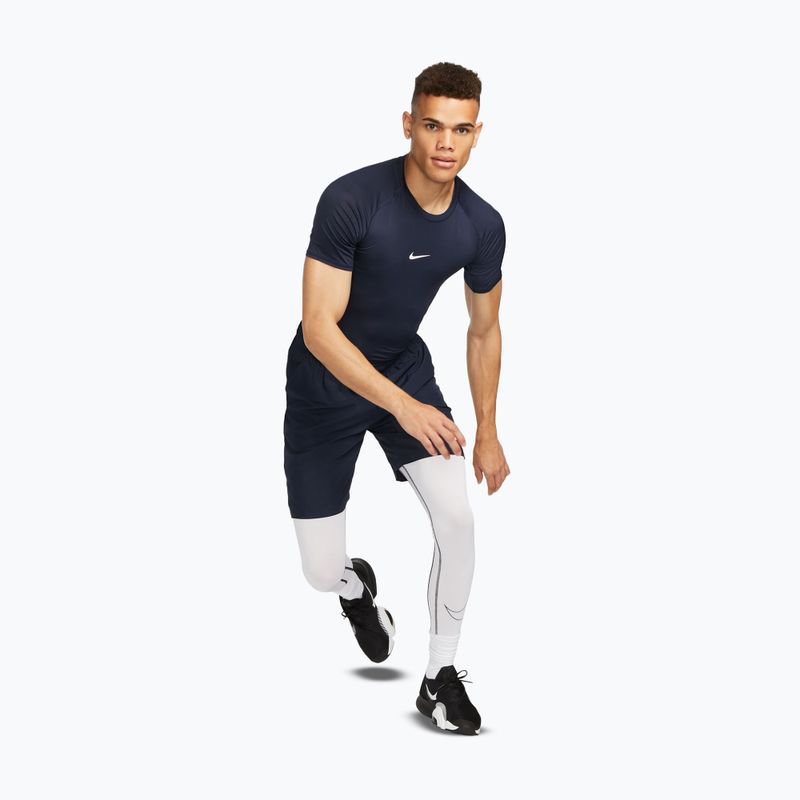 Pánske tréningové tričko Nike Pro Dri-Fit Tight SS Fitness obsidian/white 2