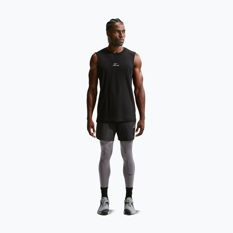 Pánske tréningové legíny Nike Pro Dri-Fit Tight Fitness smoke grey/black 2