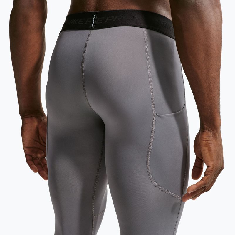 Pánske tréningové legíny Nike Pro Dri-Fit Tight Fitness smoke grey/black 5