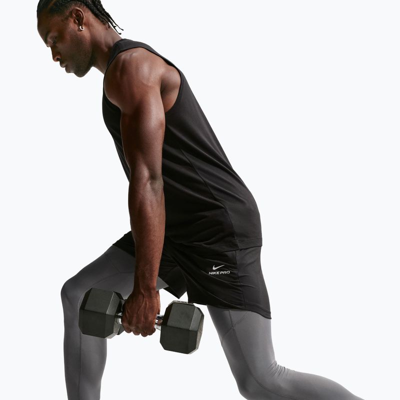 Pánske tréningové legíny Nike Pro Dri-Fit Tight Fitness smoke grey/black 6