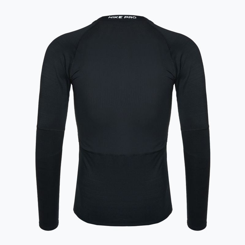 Pánske tréningové tričko s dlhým rukávom Nike Pro Warm LS black/white 2