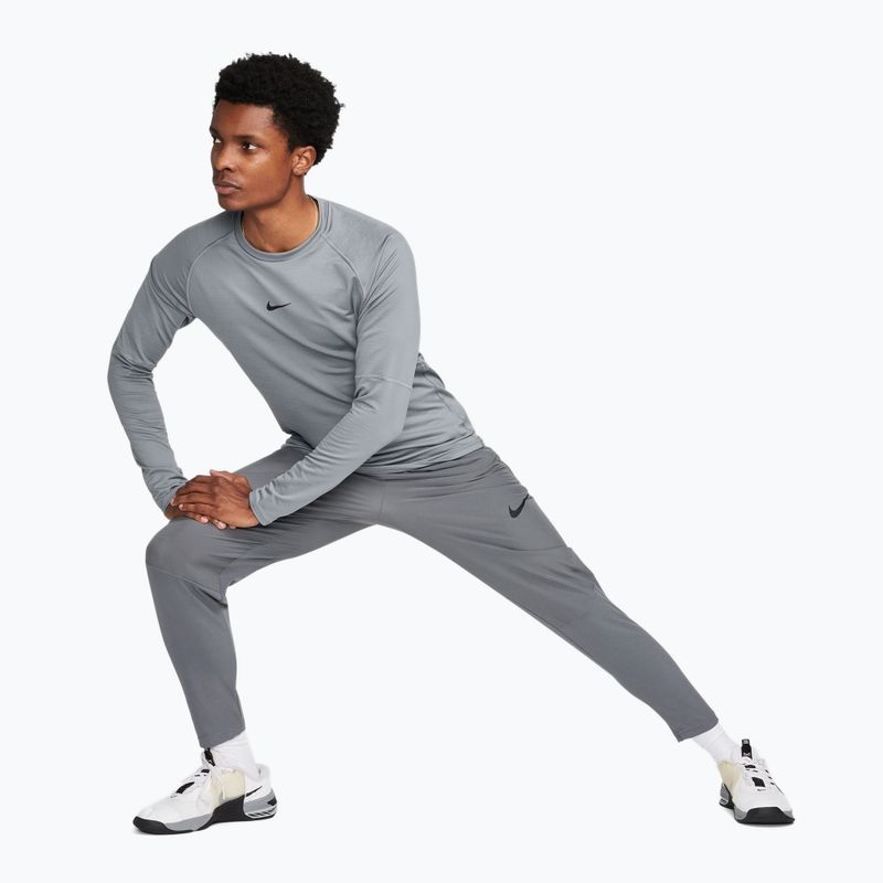 Pánske tréningové tričko longsleeve Nike Pro Warm smoke grey/black 3
