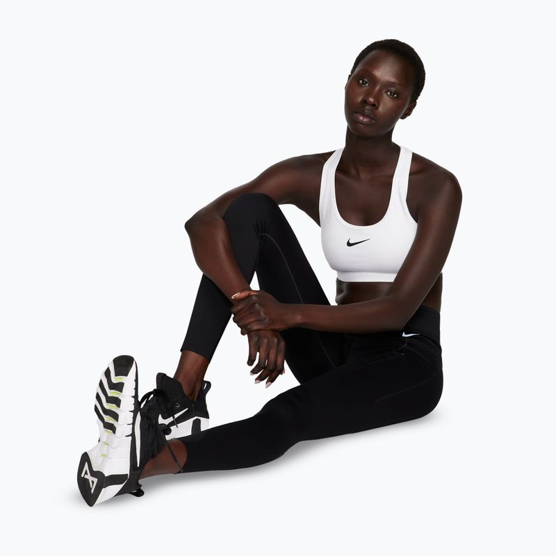 Športová podprsenka Nike Swoosh Medium Support white/stone mauve/black 5