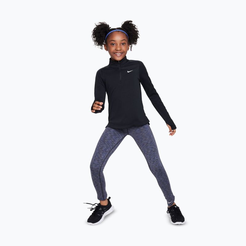 Detské tréningové tričko s dlhým rukávom Nike Dri-Fit 1/4 Zip black/white 2