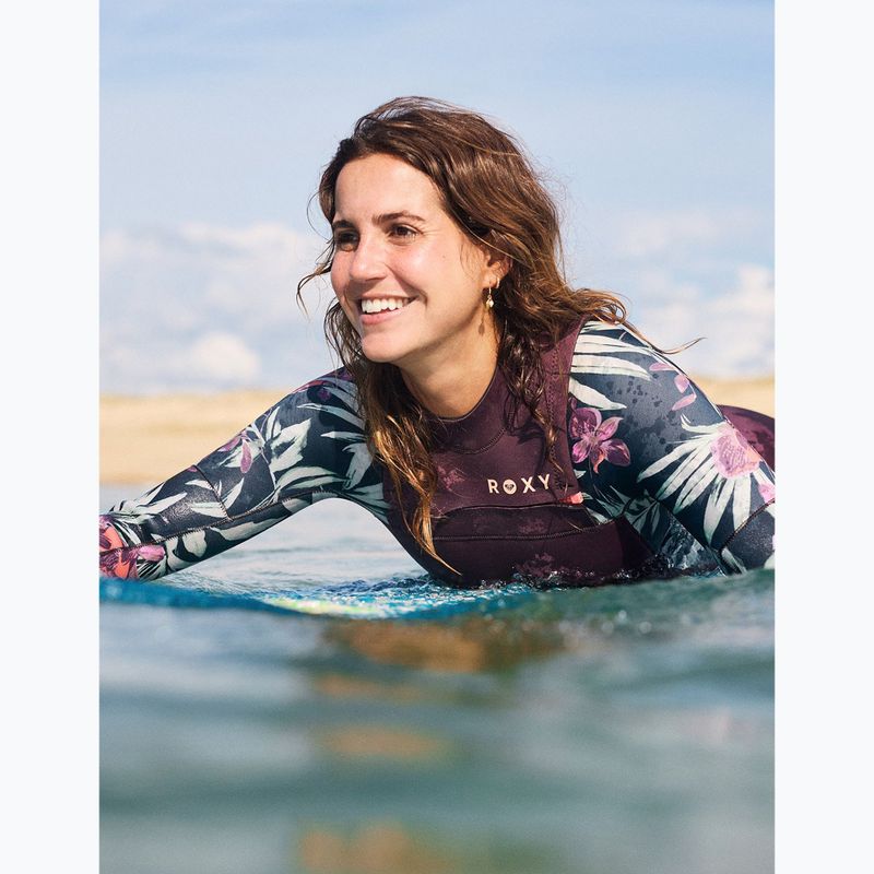 Dámsky plavecký neoprén ROXY 4/3 mm Swell Natural Front Zip black multi 9