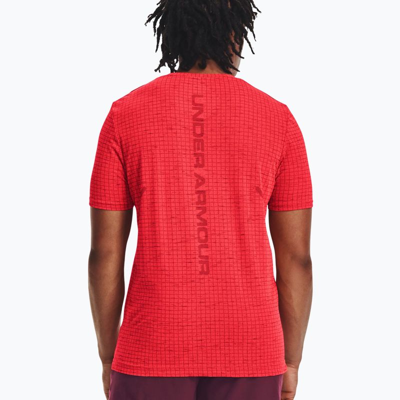 Pánske tréningové tričko Under Armour Seamless Grid beta/dark maroon 2