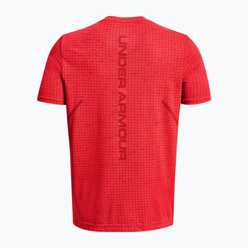 Pánske tréningové tričko Under Armour Seamless Grid beta/dark maroon 5