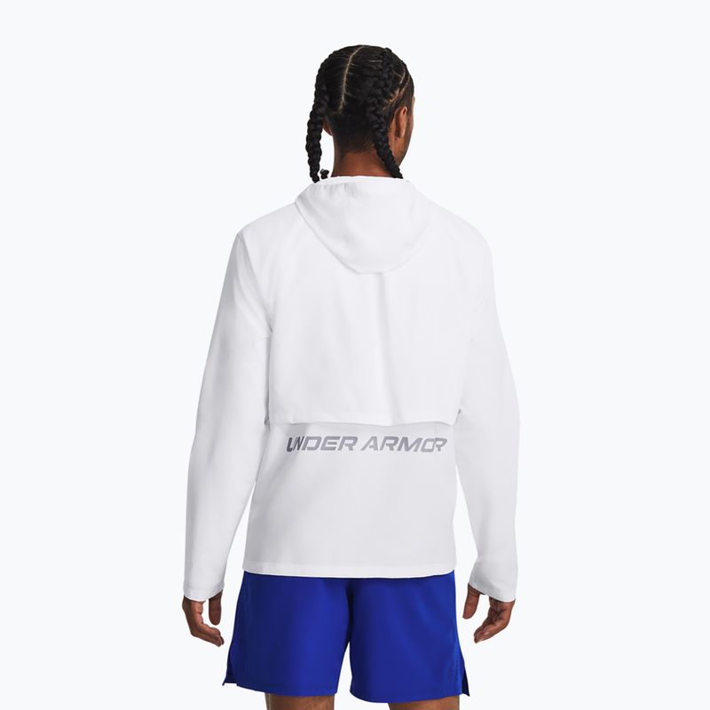 Pánska bežecká bunda Under Armour Storm Run Hooded white/steel/reflective 3