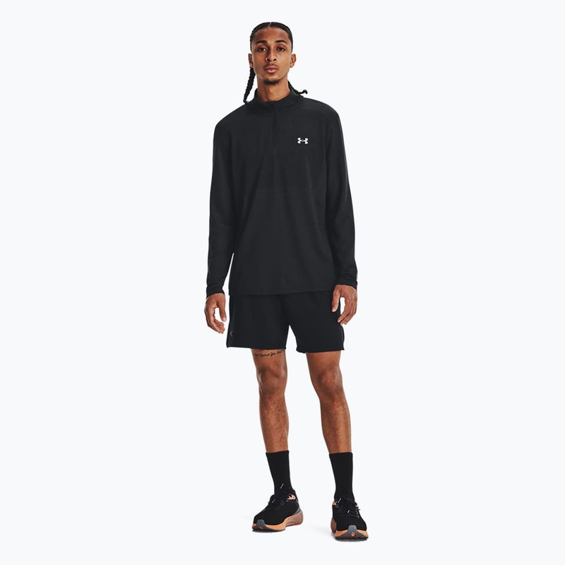 Pánske bežecké tričko Under Armour Seamless Stride 1/4 Zip black/reflective 2