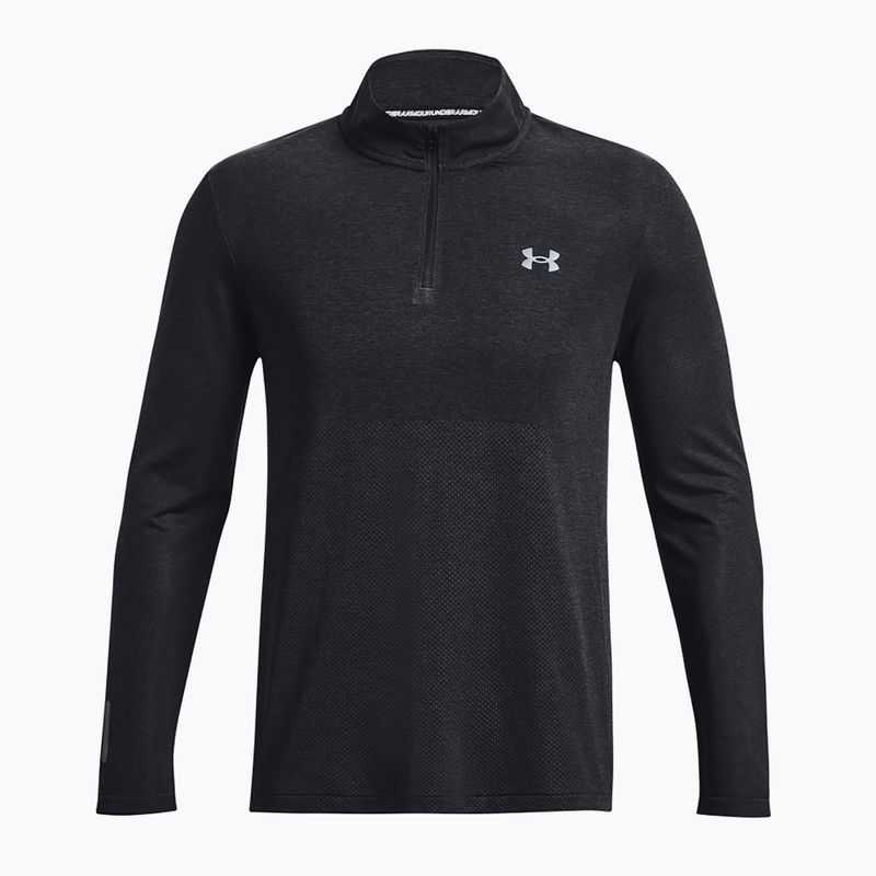 Pánske bežecké tričko Under Armour Seamless Stride 1/4 Zip black/reflective 4