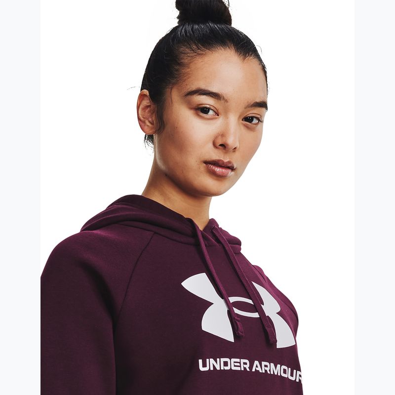 Dámska tréningová mikina Under Armour Rival Fleece Big Logo dark maroon/white 4