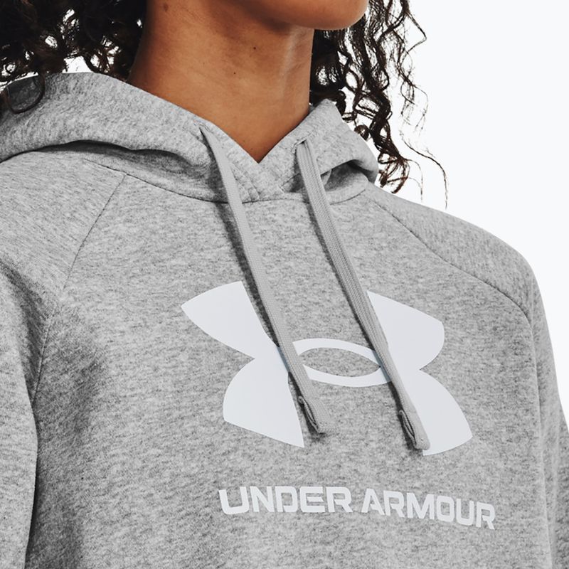 Under Armour dámska mikina Rival Fleece Big Logo Hoody mod gray light heather/white 4