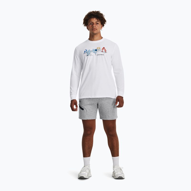 Pánske tréningové šortky Under Armour Unstoppable Fleece mod gray/black 2