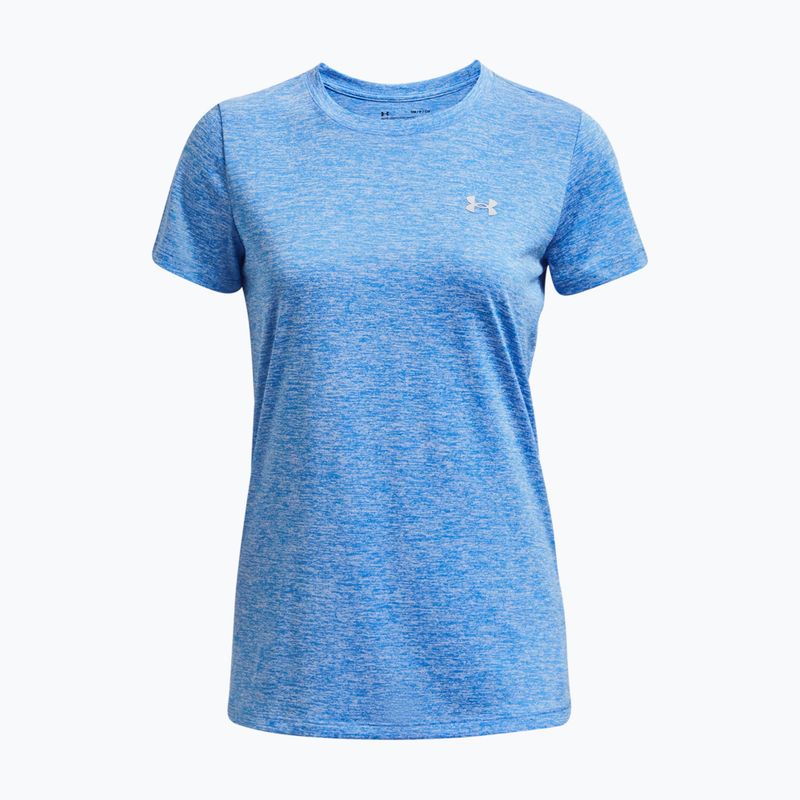 Dámske tréningové tričko Under Armour Tech SSC voda/biela/metalická strieborná 5