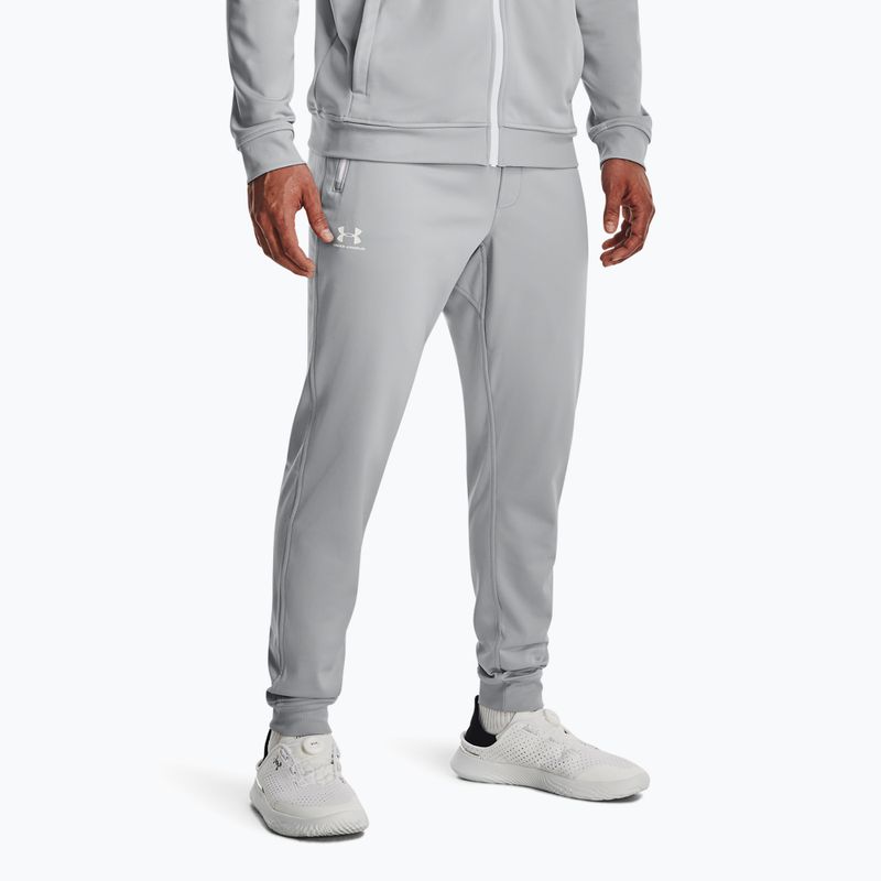 Pánske nohavice Under Armour Sportstyle Tricot Jogger mod šedá/biela