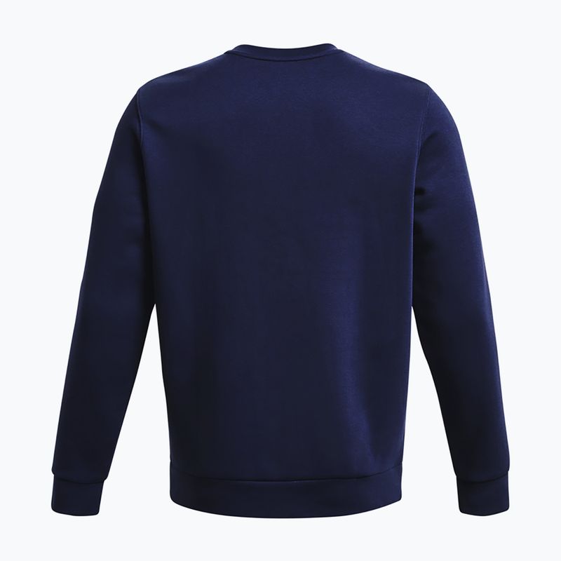 Pánska mikina Under Armour Essential Fleece Crew midnight navy/white 2