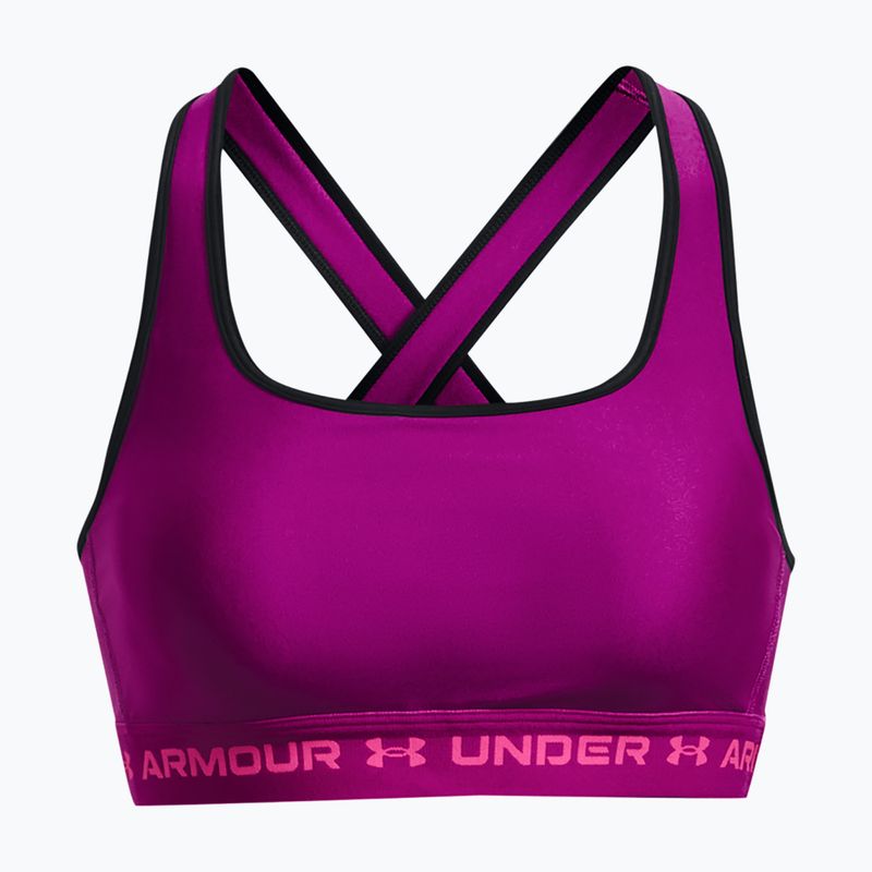 Under Armour Crossback Mid mystic magenta/ silver pink fitness podprsenka 5