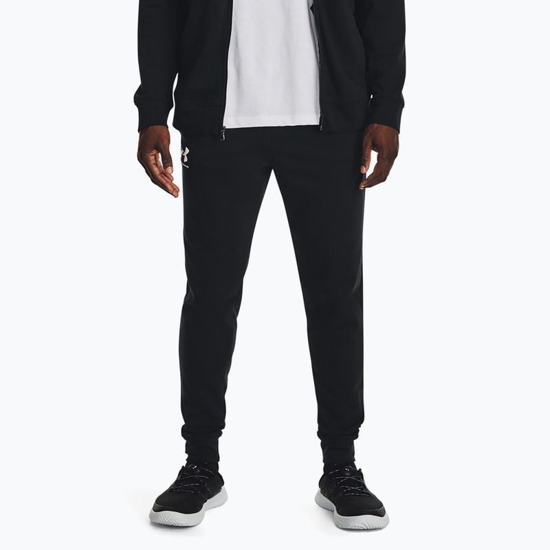 Pánske nohavice Under Armour Rival Terry Jogger black/onyx white