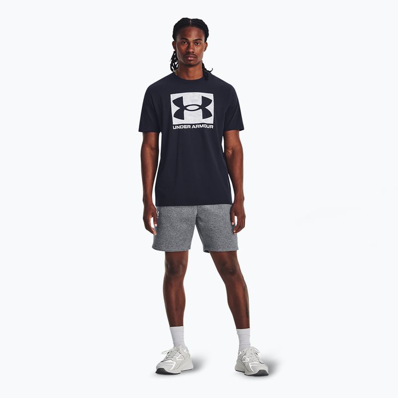 Pánske šortky Under Armour Icon Fleece Pitch gray medium heather/white 2