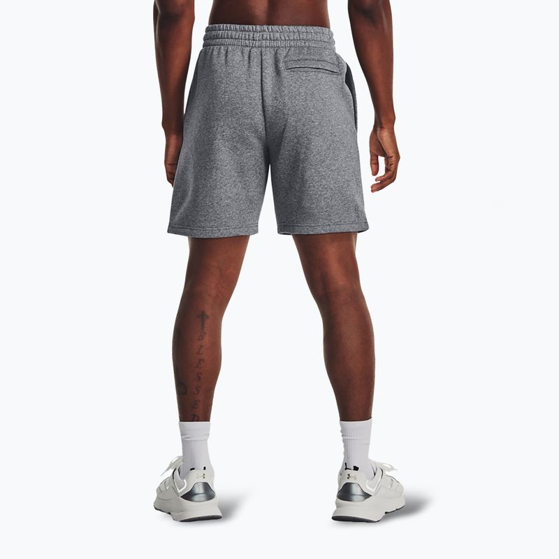 Pánske šortky Under Armour Icon Fleece Pitch gray medium heather/white 3