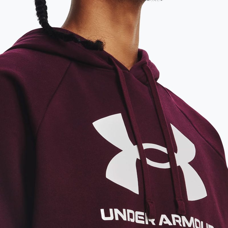 Pánska mikina Under Armour Rival Fleece Logo HD s kapucňou dark maroon/white 3