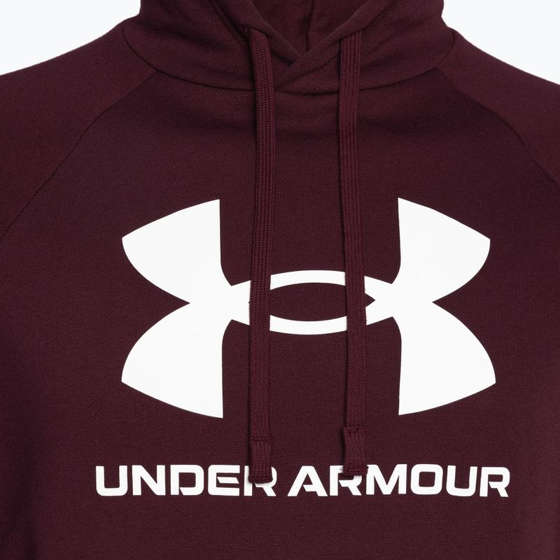 Pánska mikina Under Armour Rival Fleece Logo HD s kapucňou dark maroon/white 6