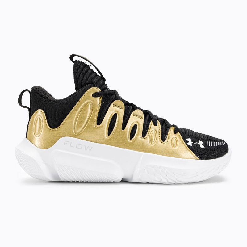 Dámska basketbalová obuv Under Armour W Flow Breakthru 4 black/metallic gold/white 2