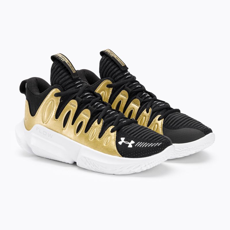 Dámska basketbalová obuv Under Armour W Flow Breakthru 4 black/metallic gold/white 4