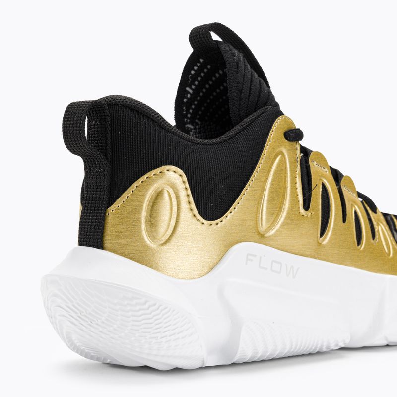 Dámska basketbalová obuv Under Armour W Flow Breakthru 4 black/metallic gold/white 9