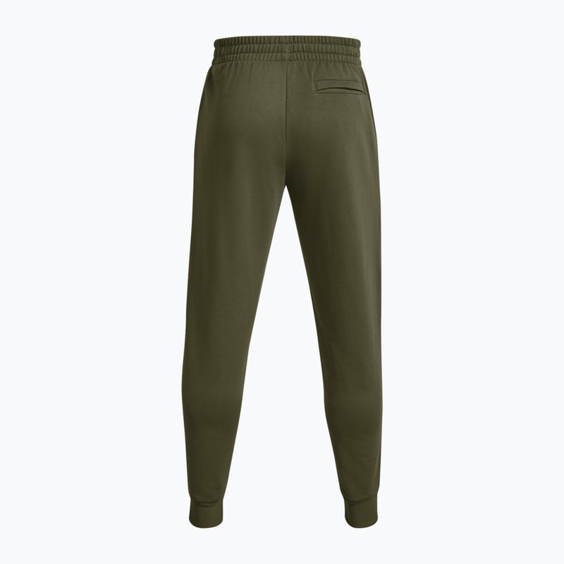 Under Armour Rival Fleece Graphic Joggers pánske tréningové nohavice marine od green/white 6