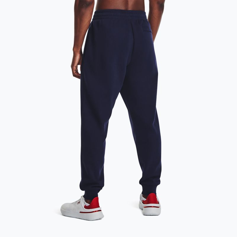 Pánske tréningové nohavice Under Armour Rival Fleece midnight navy/white 3