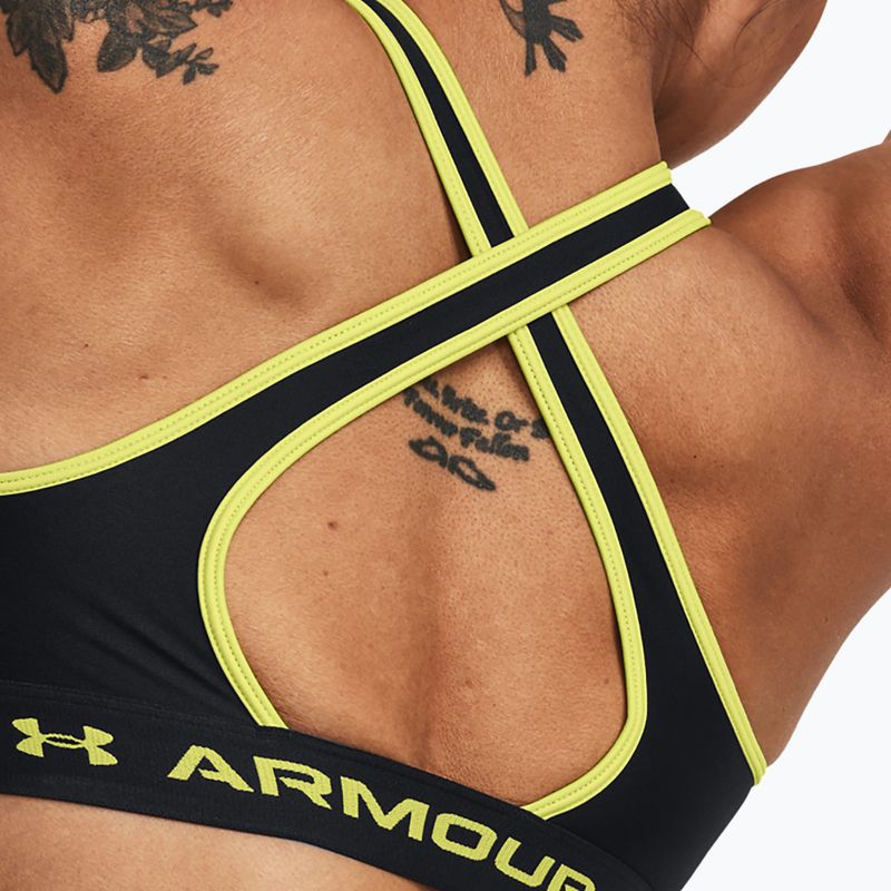 Under Armour Crossback Mid black/lime yellow fitness podprsenka 4